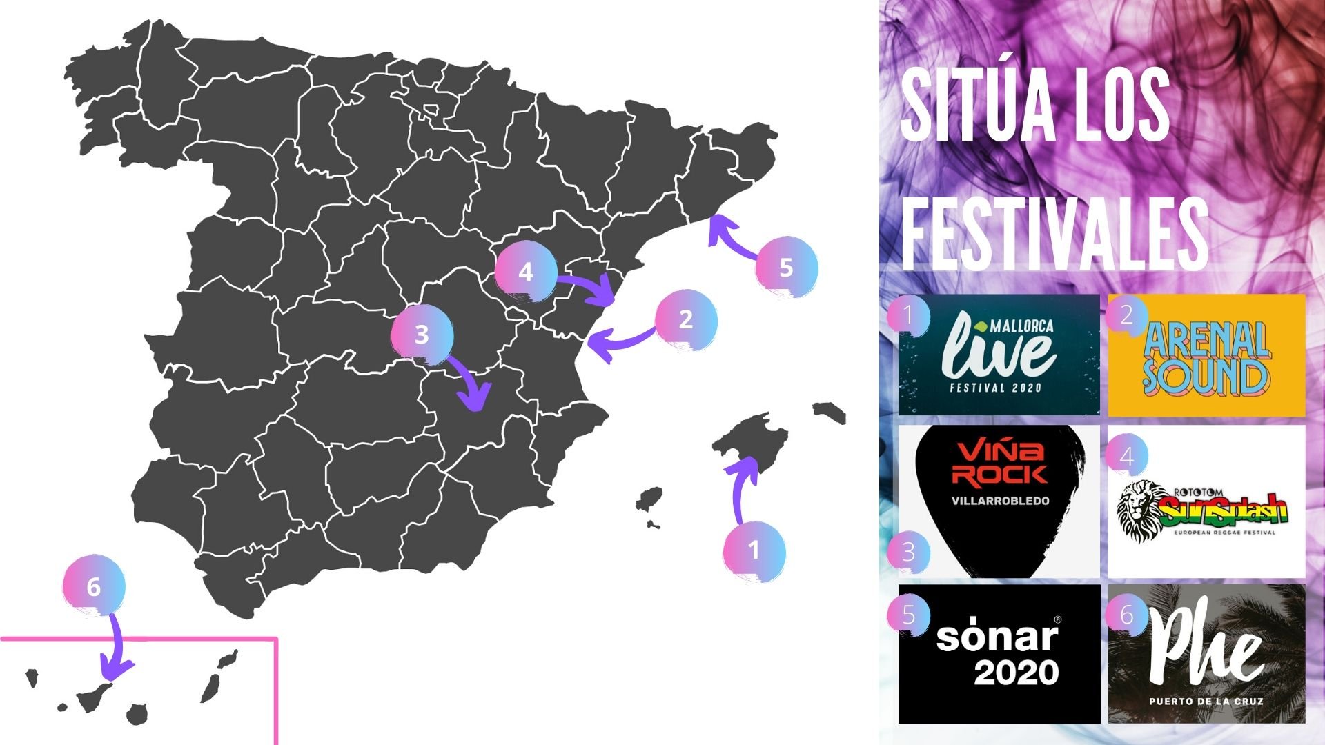 Mapa de festivales en España / freepik.com