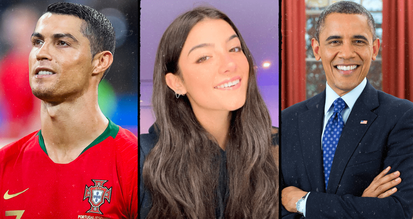 Edit de Charlie D'Amelio, Cristiano Ronaldo y Barak Obama, las personas más seguidas en las distintas redes sociales