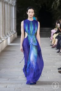 Alberta Ferretti's blue dress with cut outs on the side for their spring/summer 2022 collection