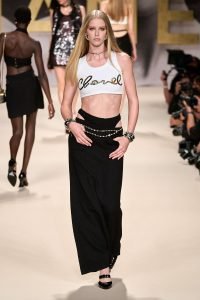 Black maxi skirt during the Chanel spring/summer 2022 runway show