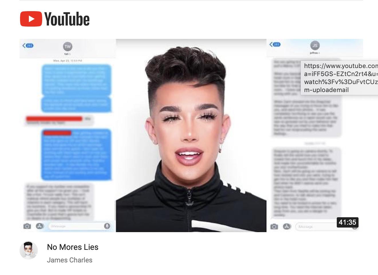 James Charles uploads YouTube video titled 'No More Lies' debunking the claims Tati made against him