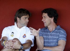 Ramón Planes junto a Mauricio Pochettino durante su etapa en el RCD Espanyol