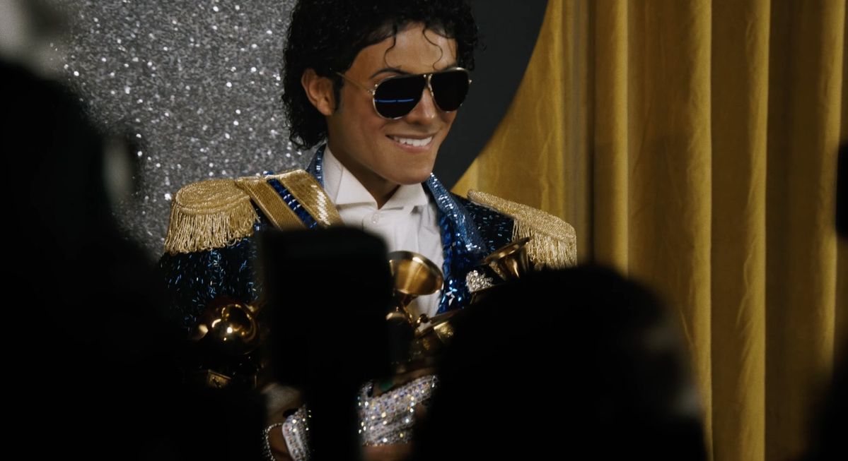Jaafar Jackson, interpretando a Michael Jackson en ‘Michael’. Fuente: Pinterest